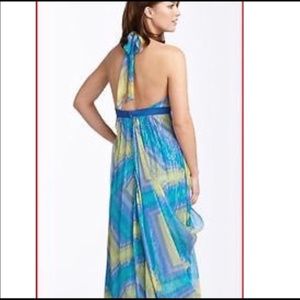 BCBGMaxazria “Chambra” Halter Maxi Dress